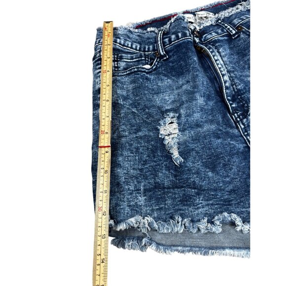 Distressed Denim High-Waisted Shorts Size 11 By Blue Co. - Picture 7 of 8